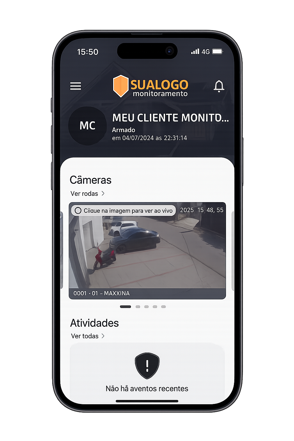 Mockup do aplicativo My Security