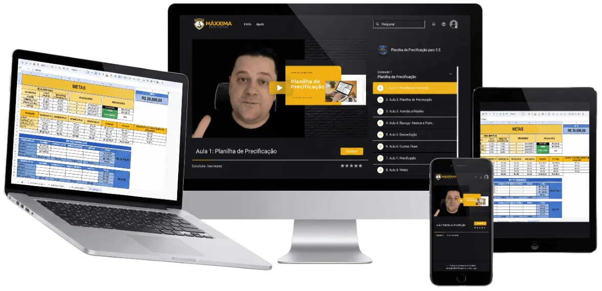Interface da Planilha de Precificação mostrando custos e lucro