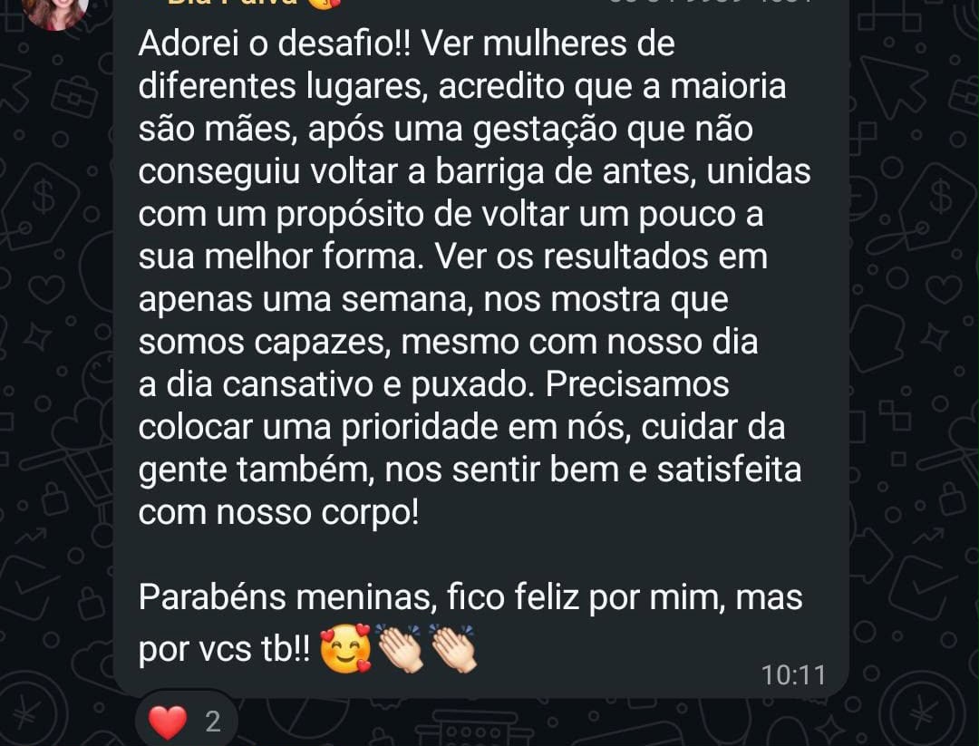 Resultado de aluna do Desafio Bye Diástase