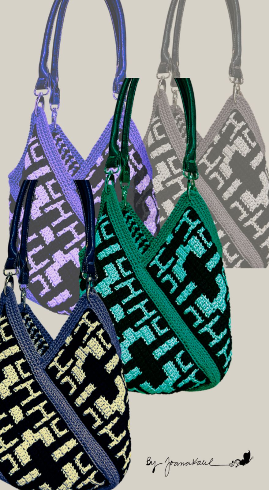 Exemplo de geometria em Mosaico Crochet