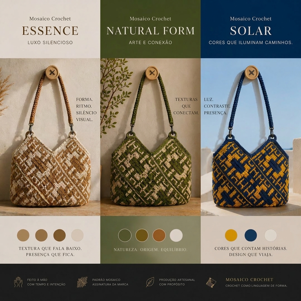 Bolsa em Mosaico Crochet, modelo Copacabana