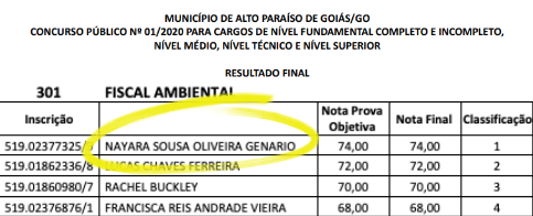 Resultado Aluno 6