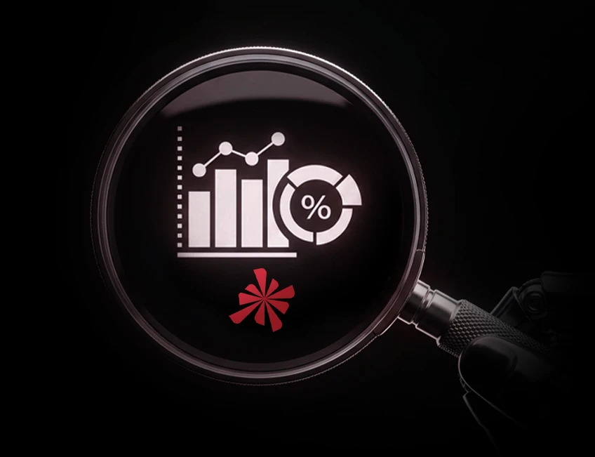 Smartphone posicionado diagonalmente, exibindo o perfil de redes sociais da W3COM. Sobre a tela, um gráfico de barras em 3D, branco, com uma seta escura em crescimento, simboliza o aumento de resultados em marketing digital.
