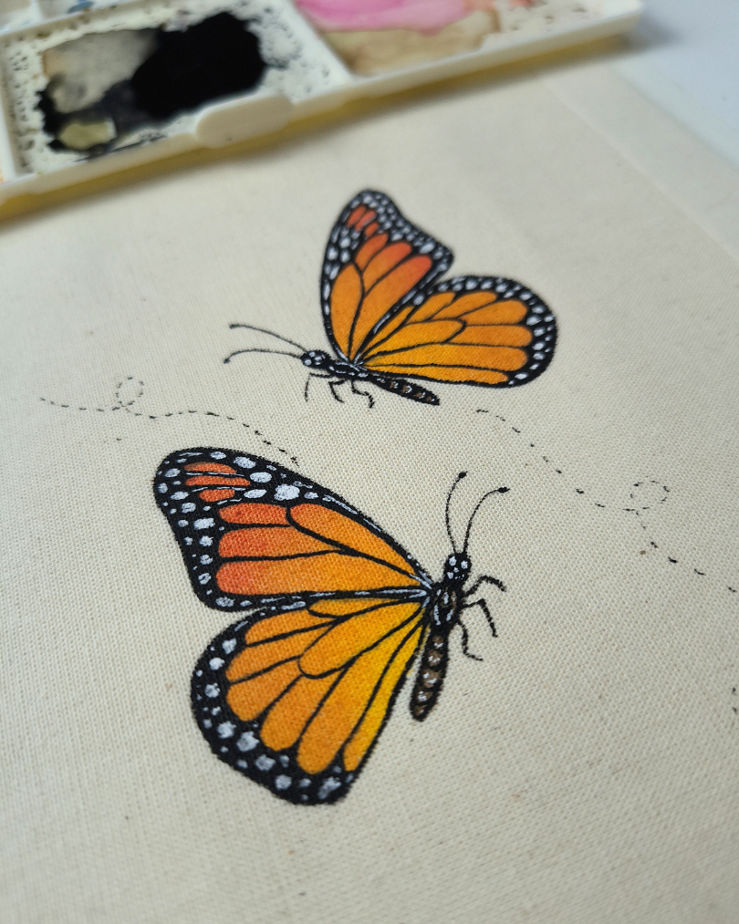 Estudo de Aquarela no Algodão Cru