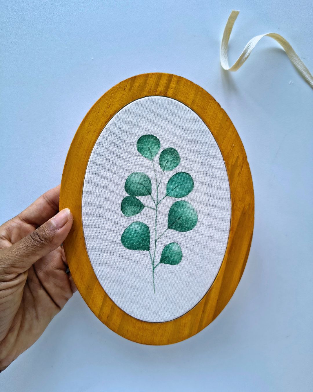 Resultado final de aquarela no algodão cru