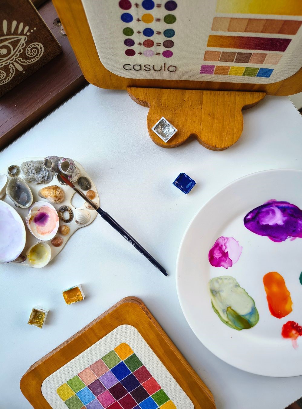 Aquarela no algodão cru