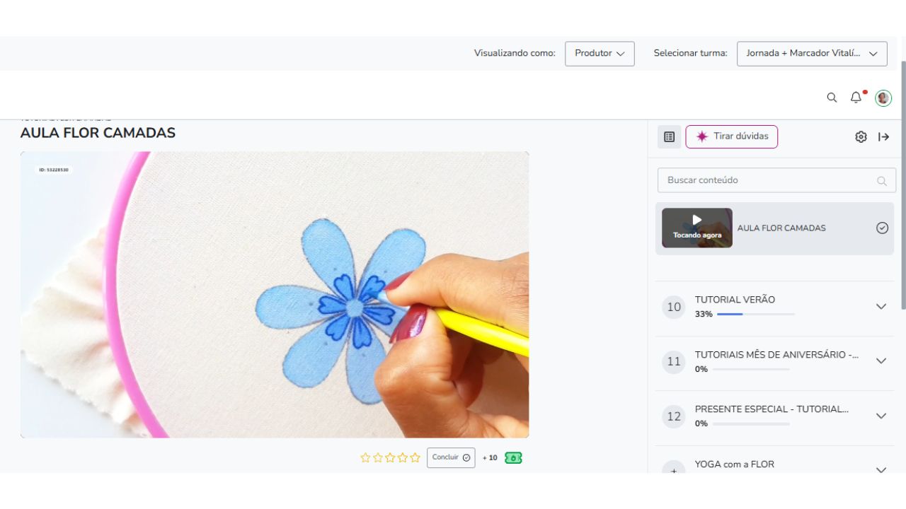 Dentro do Tutorial Flor em Camadas na Hotmart