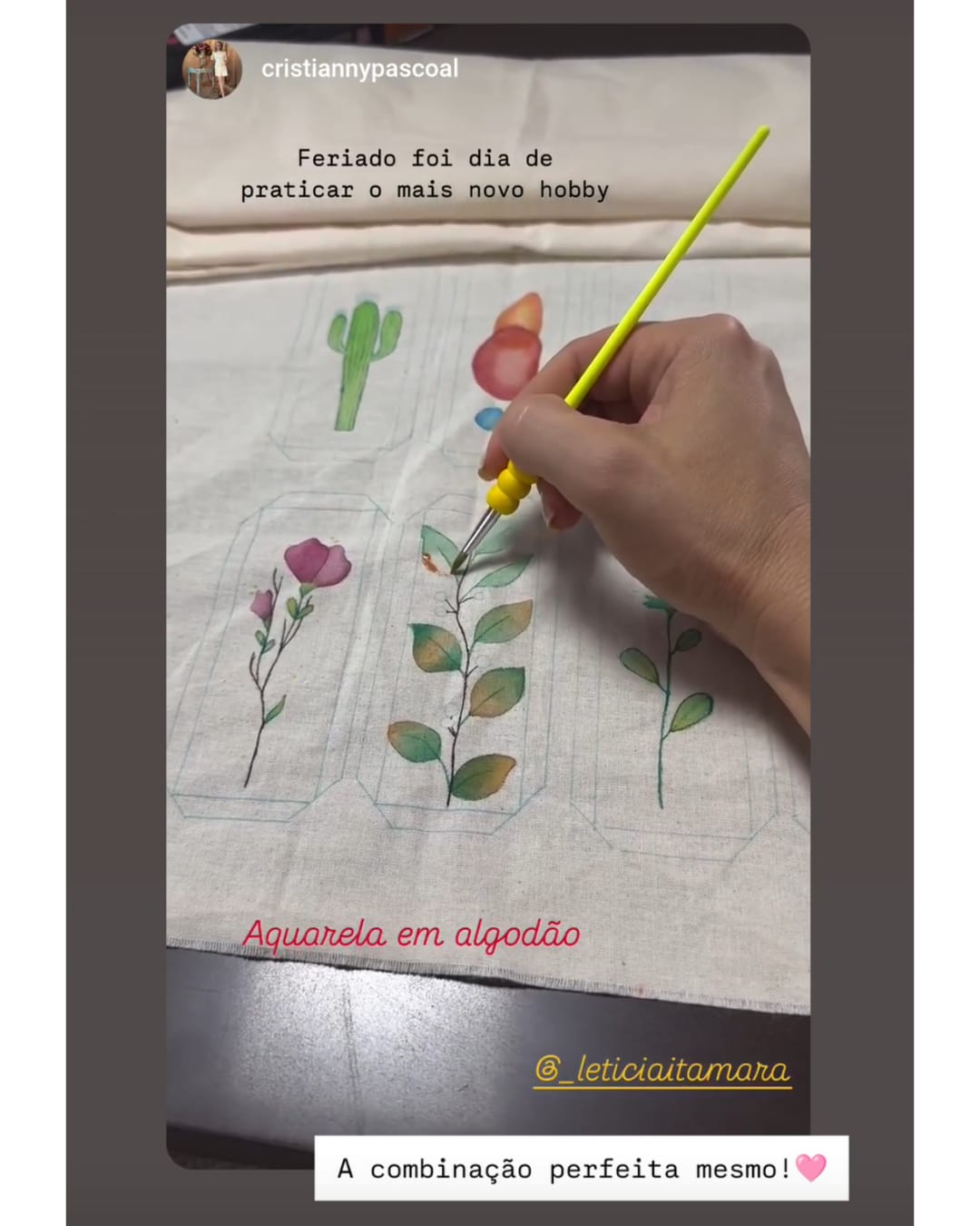 Aquarela em algodão