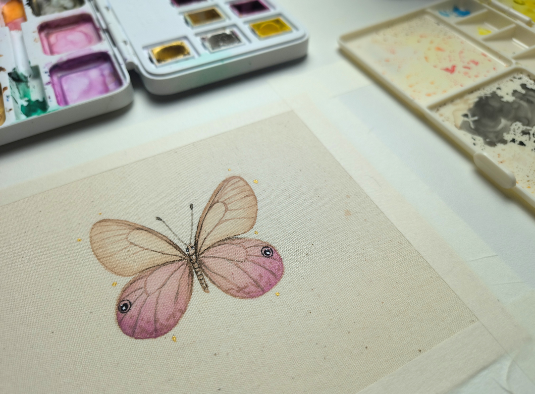 Aquarela no Algodão Cru