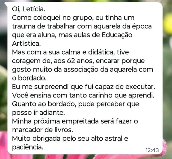 Depoimento real de aluna