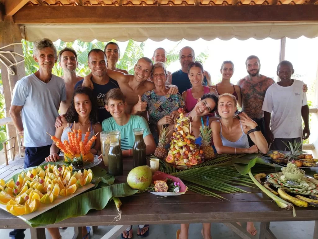 Participantes do retiro em momento de conexão e aprendizado