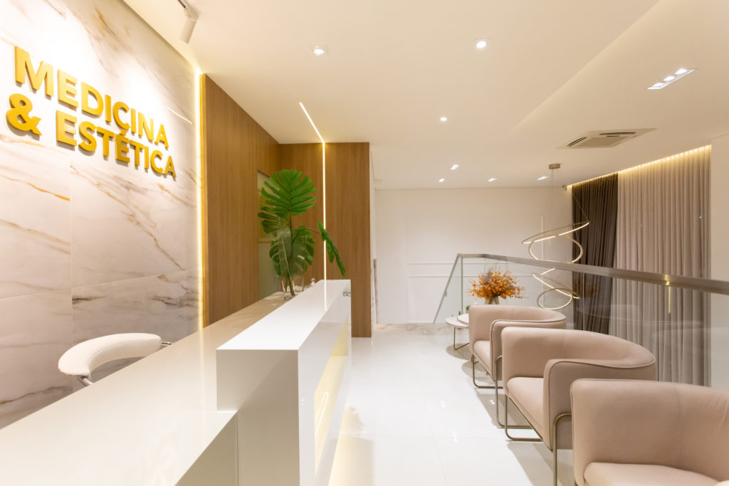 Ambiente acolhedor da clínica estética