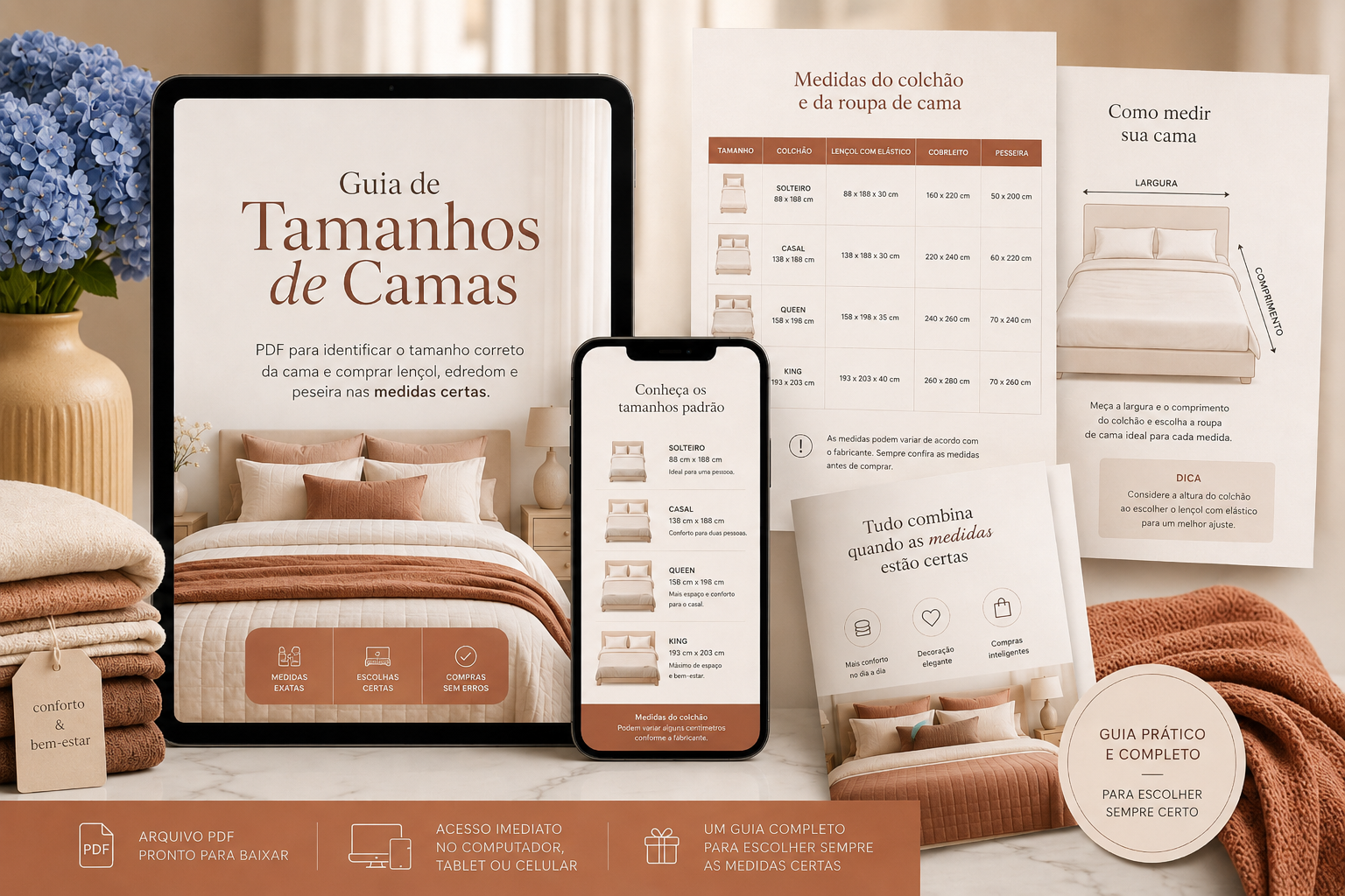 Guia de Tamanhos de Camas