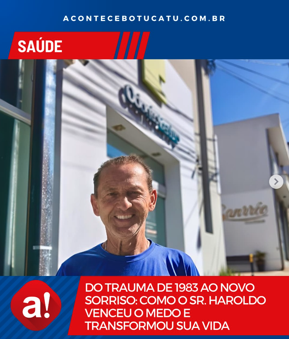 Paciente com dentes fixos após tratamento de Prótese Protocolo em Botucatu na OdontoCentro