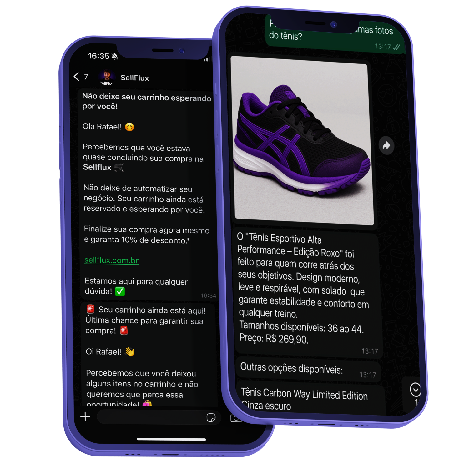 Painel da SellFlux com funil de vendas e conversas do e-commerce