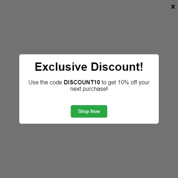 Exclusive Discount Popup