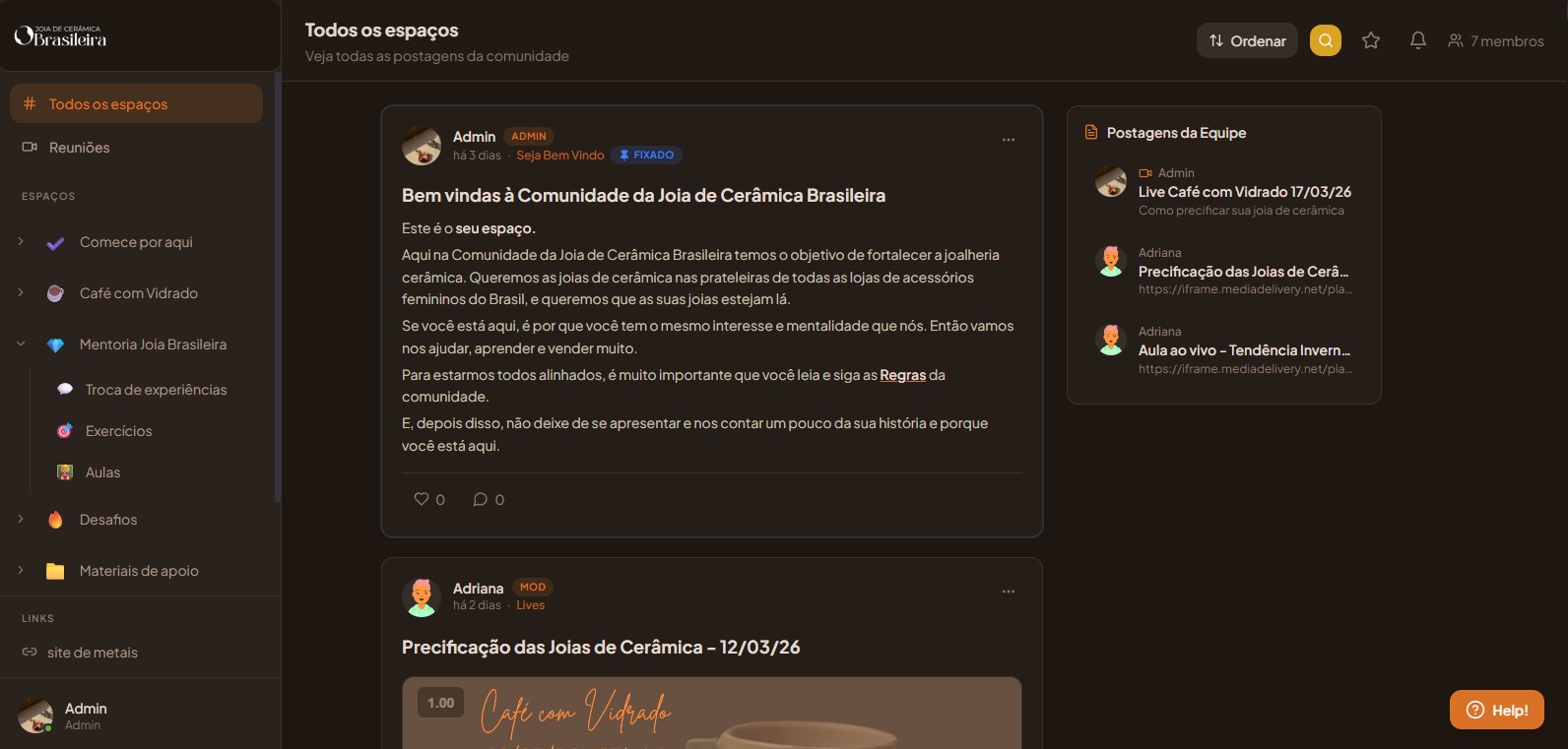 Visão geral da plataforma da comunidade